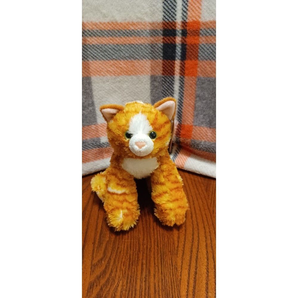 Aurora Orange Tabby Cat Plush‎ Stuffed Animal Ginger Striped Kitten NWT